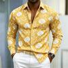 2026 Nuova Camicia da Uomo Stile Europeo e Americano Camicia Floreale Rosa Rossa Uomo Slim Fit Manica Lunga Stile Casual da Vacanza