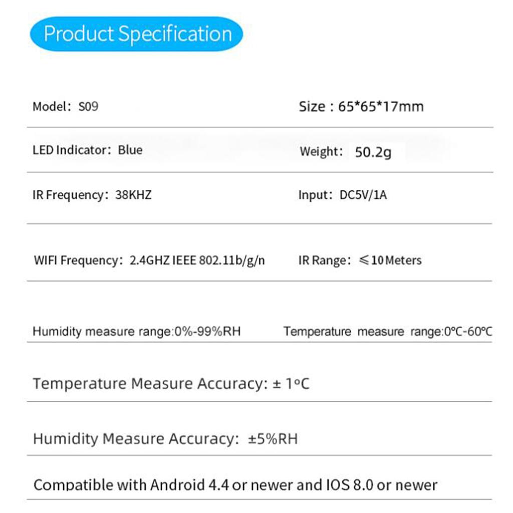 for Smart WiFi Remote Controller TUYA-Wireless Temperature Humidity Sensor Thermometer Hygrometer for Home with LCD Disp