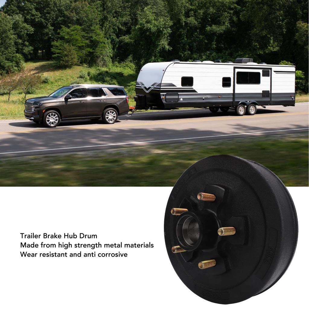 10 Inch Trailer Brake Hub Drum 5 Bolts Heavy Duty 5 On 4.5in Brake Hub Assembly for 3500 Lbs Trailer Axles Without Bearing Kit
