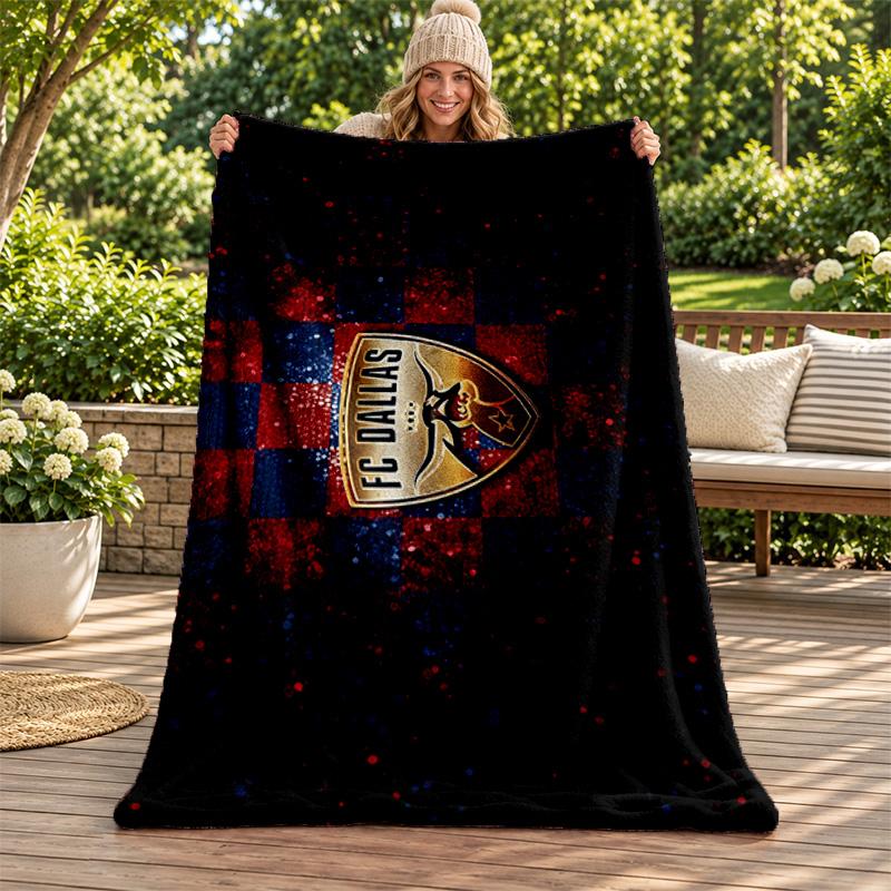 FC Dallas Blanket Flannel Blanket Soft Cozy Plush Throw for Sofa Bed Lightweight Home Decoration Gifts for Christmas Various Holidays