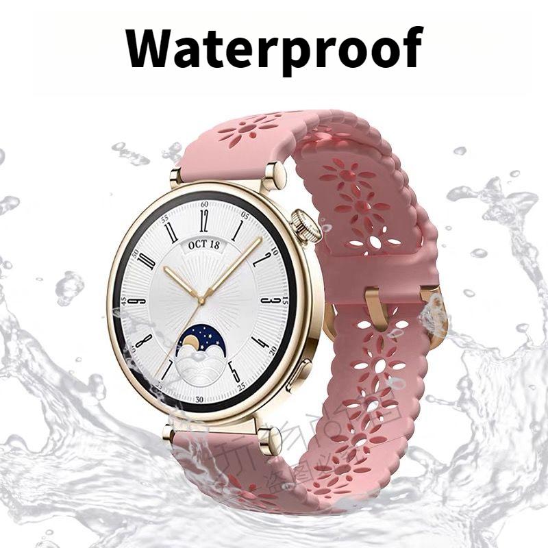 20mm 22mm Snowflake Pattern Hollow Silicone Replacement Strap for Sports Smart Watch Compatible with HUAWEI Watch Samsung Galaxy Watch Amazfit Watch