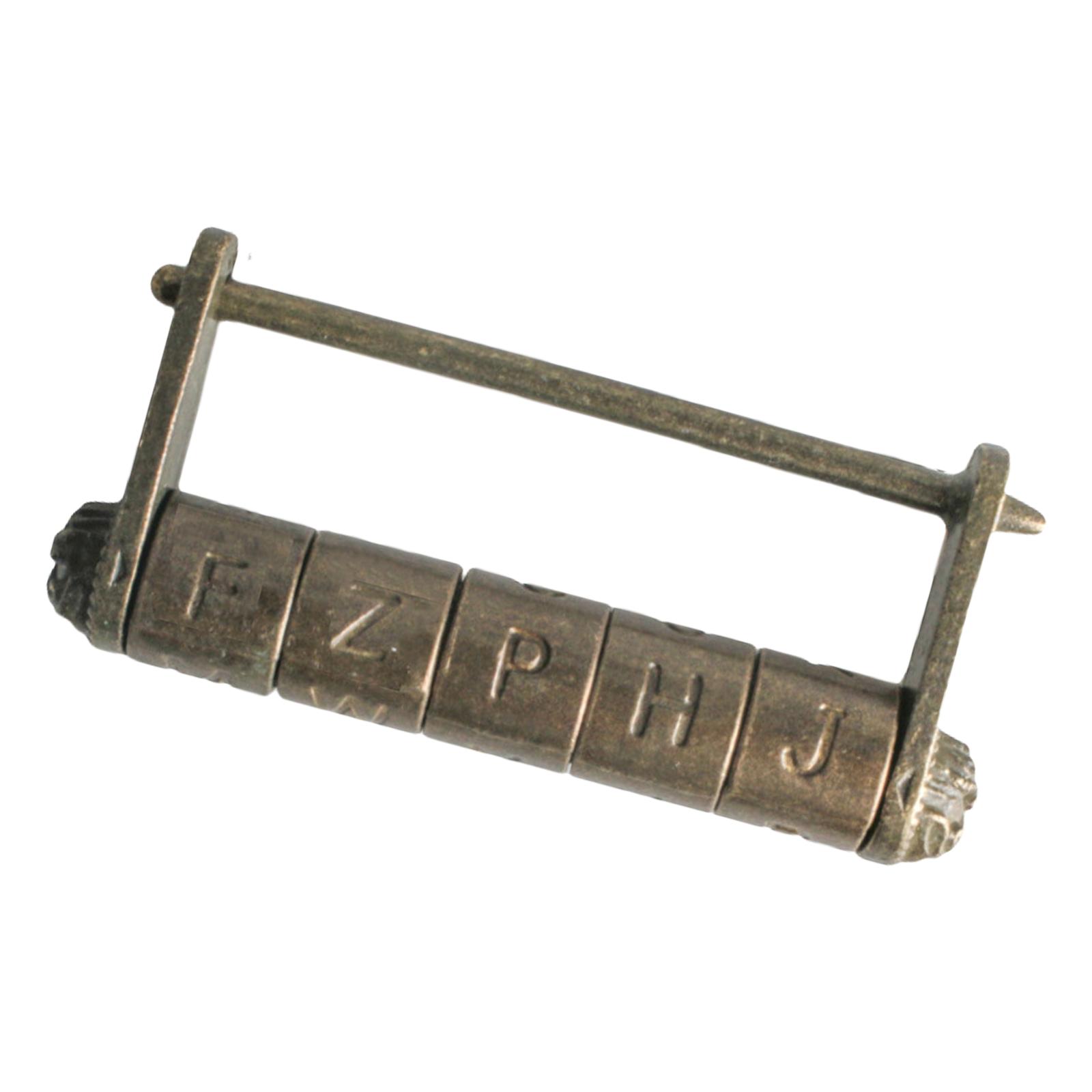 

Антикварный кодовый навесной замок с китайскими иероглифами, элегантный декоративный замок из цинкового сплава для шкатулки для драгоценностей, шкафа C