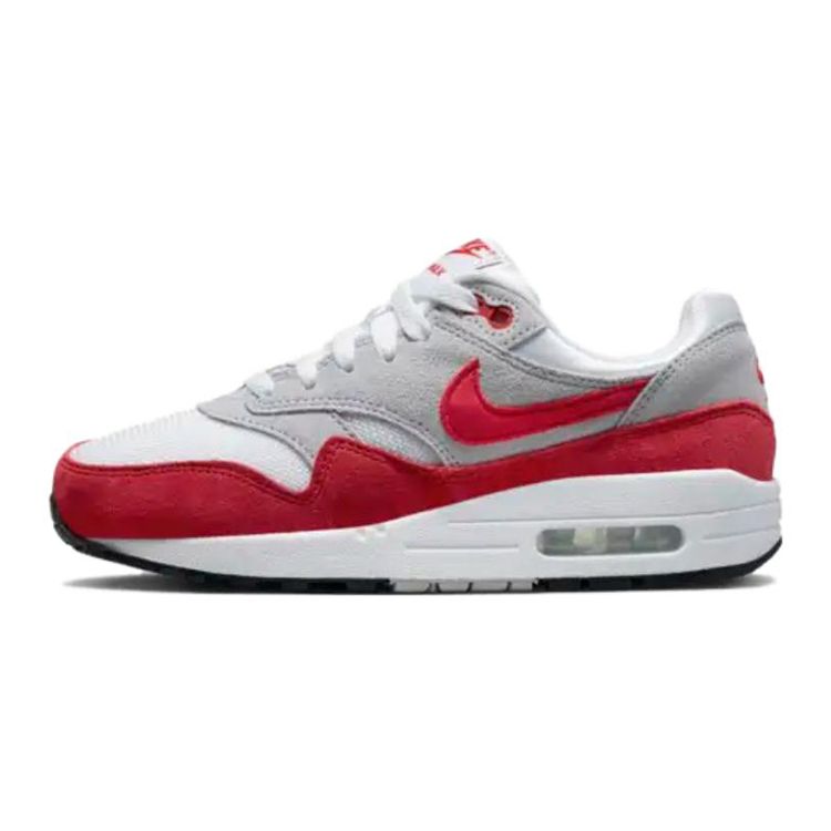Nike Air Max 1 Challenge Red Comfortable Low-Top Kids Casual Shoes Kids Sneaker Gray White 555766-146(2023)