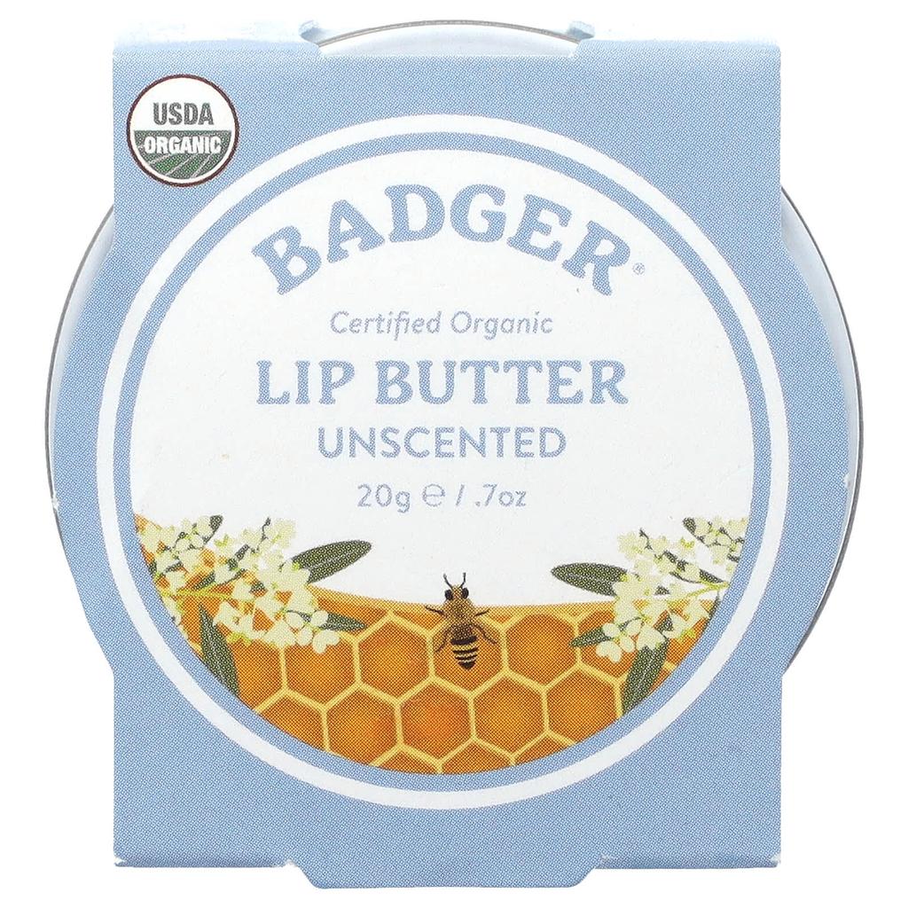 Badger, Masło do ust, Bezzapachowe, 0,7 uncji (20 g)