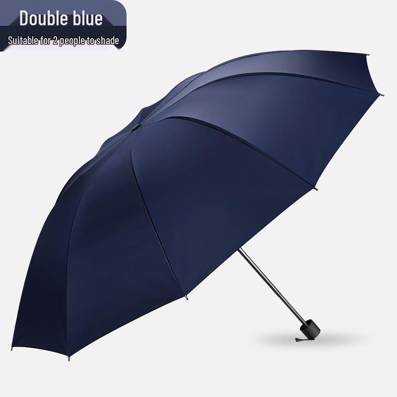 Stort Trefaldigt Paraply för Män & Kvinnor: Robust, Dubbelanvändning för Sol & Regn, Anti-Stormdesign