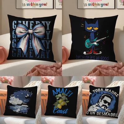 Amerikanische Modemarke Retro-Muster Kissenbezug Komfort Sofa Bett Seidig elegant Unsichtbarer Reißverschluss Dekorative Kissenhülle