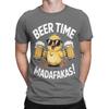 Vintage Beer Time Madafakas TShirts Men Round Collar Cotton T Shirts Short Sleeve Tees Printing Clothing