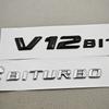 3D ABS Car Styling Logo V12 BITURBO Badge Side Fender Emblem Decal For  Benz S680 GLS600 AMG S65 SL65 G63 G65 Accessory