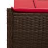 Double Sun Lounger with Cushions Brown Poly Rattan