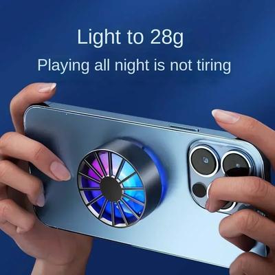 Radiateur de téléphone Lumière RGB Refroidi par air Léger Magnétique Faible bruit Ventilateur de refroidissement pour téléphone Tablette PUGB Genshin Game Refroidissement rapide