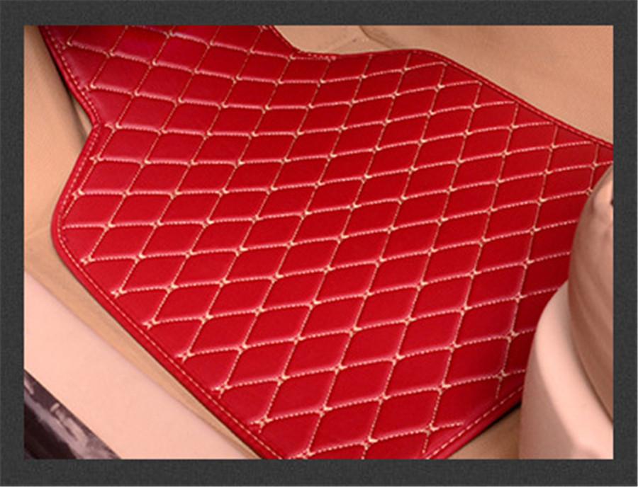 4pcs Coffee Color PU Leather Auto Car Floor Mats Front Rear Liner Weather Set