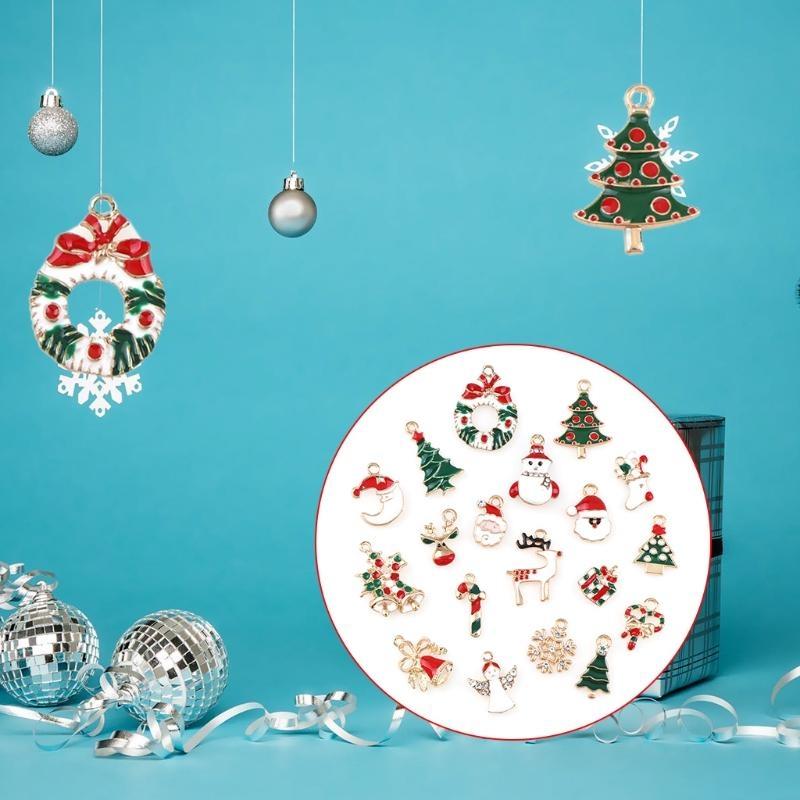  10x/Set Colorful Christmas Charms New Year Xmas Pendant for DIY Jewelry Making