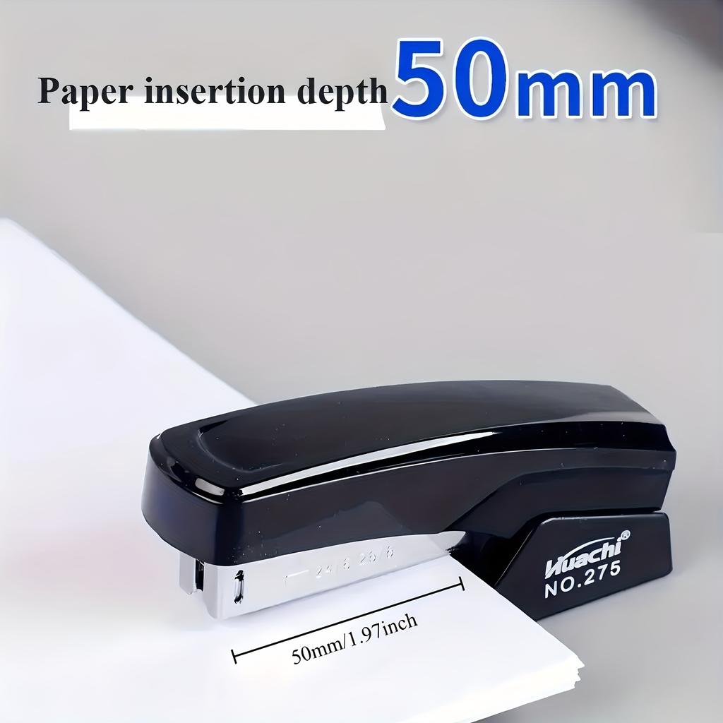 1pc Stapler, Model No. 275 - Sleek Black & Red, Labor-saving, Portable Design, Compatible With Standard Staples