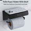 Stainless Steel Toilet Paper Holder with Mobile Stand/Toilet Paper Roll Holder for Bathroom Accessories (Matt Black)