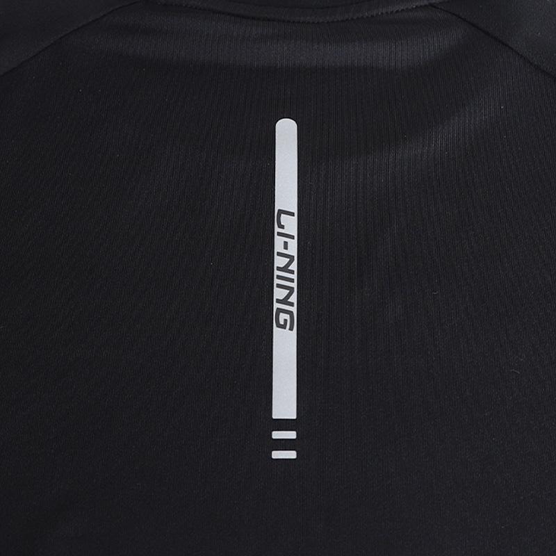 Li-Ning Letter Print Round Neck Loose Fit Drop Shoulder Breathable Straight Cut Fashion Short Sleeve T-Shirt Men Tops Black YTSU163-3