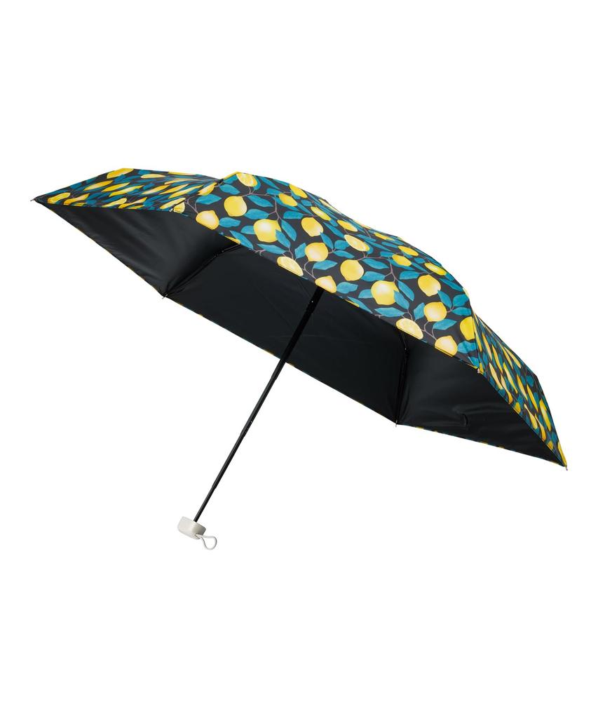 Estaa Sun and Rain Heat Sun UV Black (Esta) Women's Parasol, Umbrella, Foldable, Compact, Lemon, Shielding, Protection, Cut, 50cm, 31-230-30323