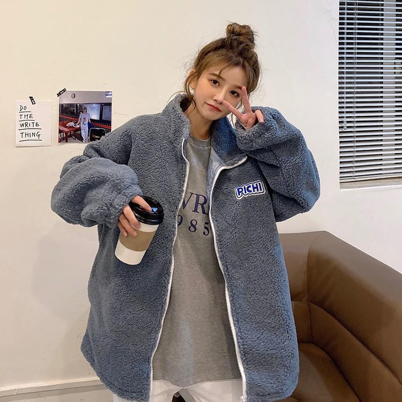 

Женская куртка большого размера с короткими молниями, однотонная, свободного покроя, теплая, для отдыха, осень и зима XXS