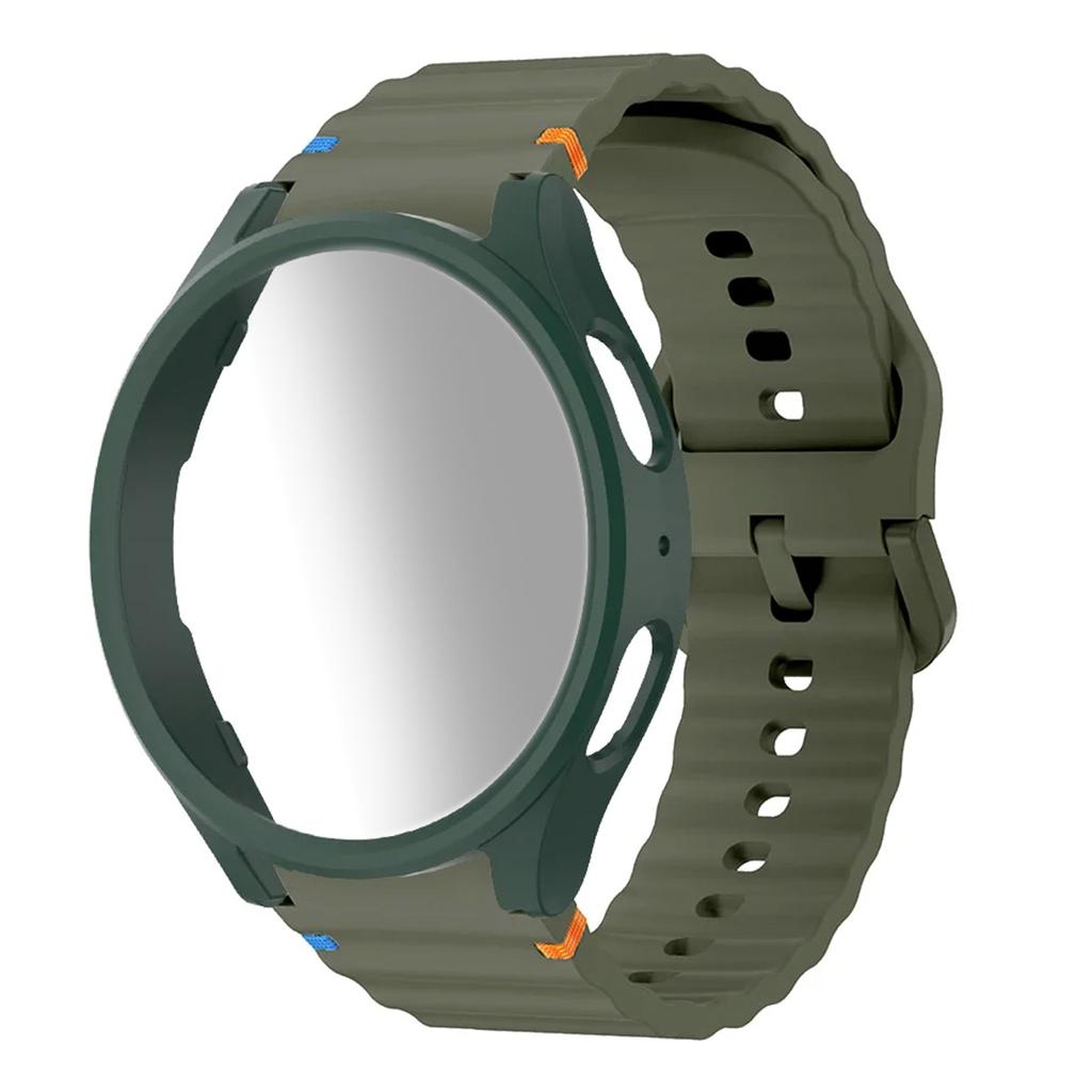 Silicone Strap for Samsung Watch 7 6 5 4 40mm 44mm 5Pro 45mm Band With Case Screen Protector Bumper cover for Wrist Accessories