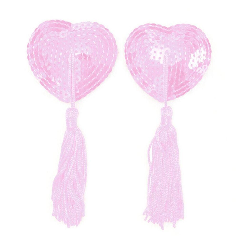 1 Pair Tassel Nipple Covers Breast Bra Womens Silicone Pasties New Heart Shape Bra