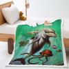 Blanket Marine Life Dolphin Lamb Fleece Crystal Fleece Blanket