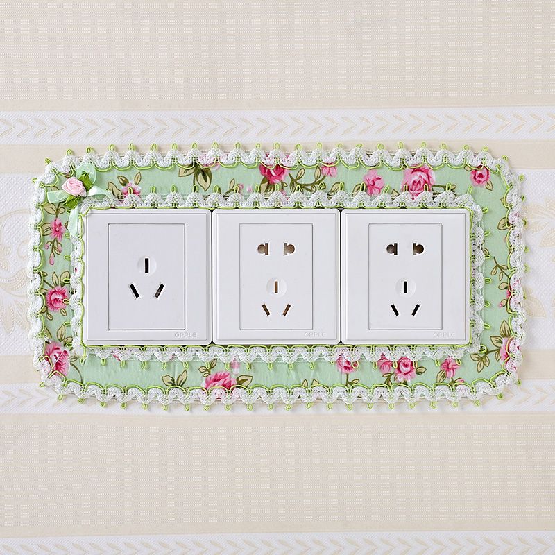 

Защитная крышка для выключателя типа 86, тканевое кружево, наклейка для двойного выключателя, наклейка на стену, креативное украшение для розетки лампы в спальне, простой современный Sophie Green Three Open Buy 10 get 1 free