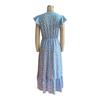 Floral Print High Waist V Neck Dress with Irregular Flying Sleeve for Women