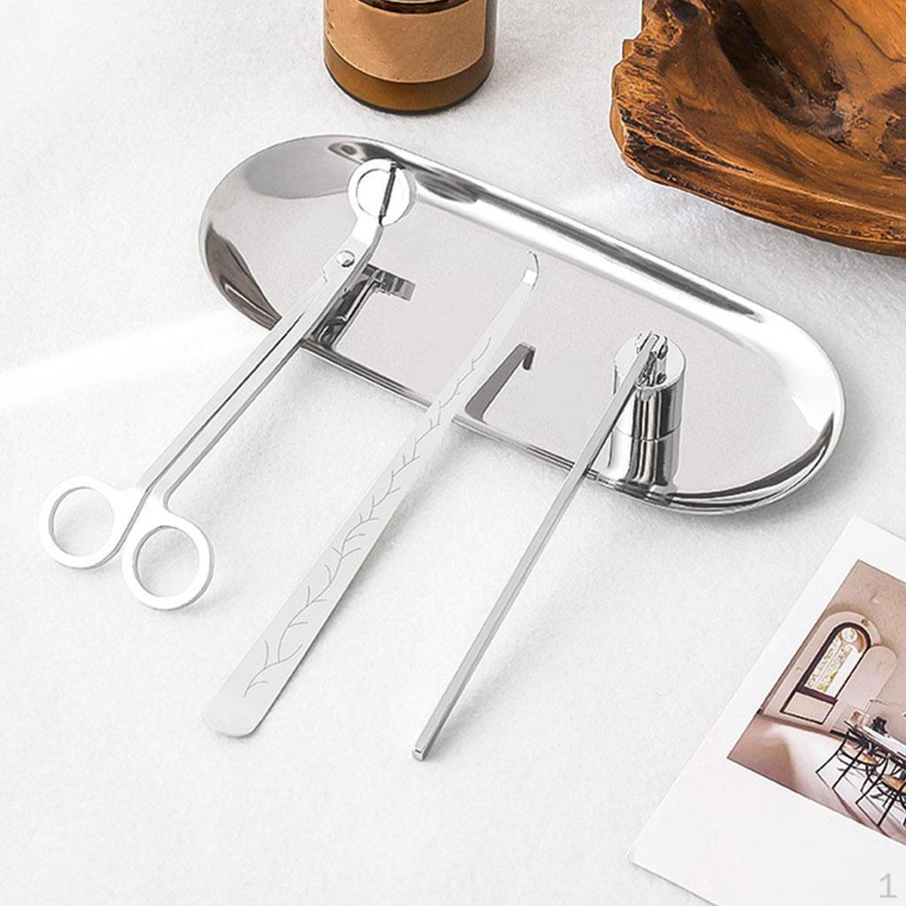 Candle Set Accessories Set, Trimmer, Dipper, Cutter with Tray for