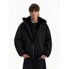 Blaexit American-Style Parka Winter Down Cotton Jacket for Men, Thickened and Warm with Fur Collar, Mountain Carving Coat