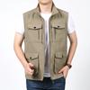 Men's Summer Multiple Pockets Fishing Vest, Loose Multi-functional Outdoor Utility Work Vest for Photography Camping Hiking
