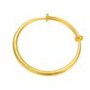 Vietnam Sand Gold Fu Lu Shou Brass Bracelet with Auspicious Clouds - Gold Plated Round Belly Design, Push-Pull Mechanism for Women