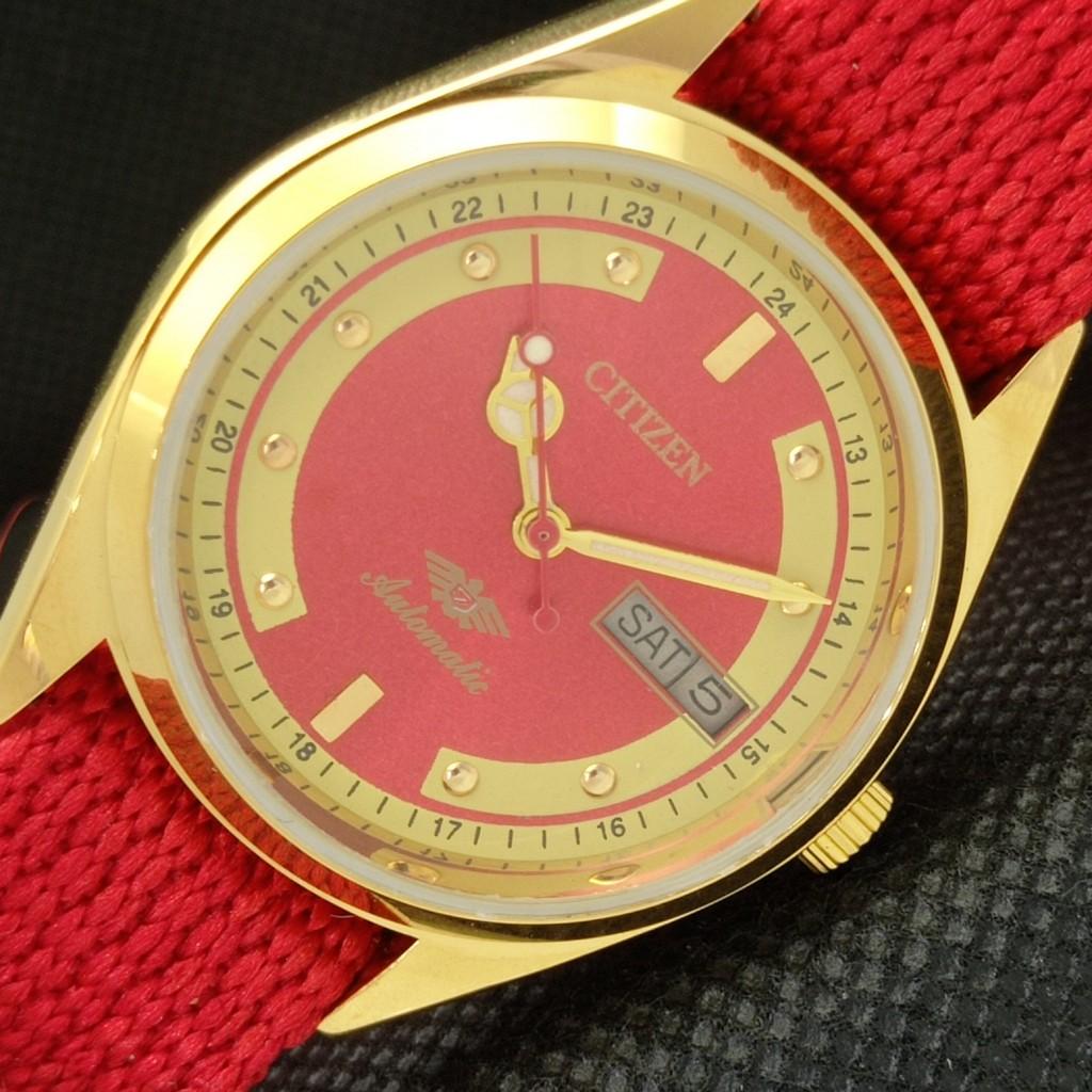 

REFURBISHED VINTAGE CITIZEN AUTO 8200 JAPAN MENS D/D RED WATCH 603-a313840-2 SKU603-a313840