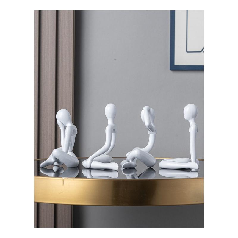 Abstract Thinker Figurine Sculpture Modern Art Homes Decors Plastic Statue for Living Room or Office Bookshelf Display