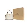 New COACH Lane Smooth Pebbled Leather Handbag Shoulder Bag Crossbody Bag Medium Size Women's Chalk White & Copper C8319-IMTVF