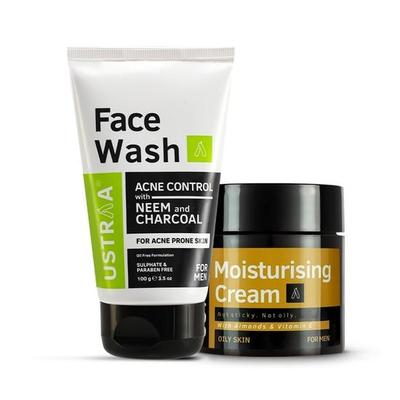 Face Wash Acne Control - With Neem & Charcoal - 100g - Oil Control, Prevents Acne & Moisturising Cream - Oily Skin - 100g