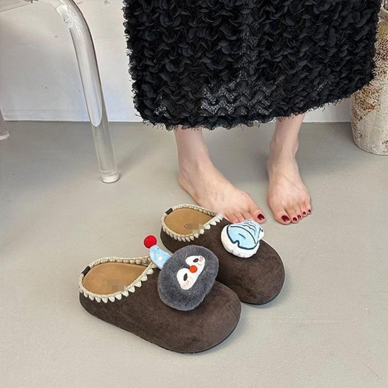 Niche personality lazy style women wear autumn and winter new lazy woman with a pedal bag head and half slippers
