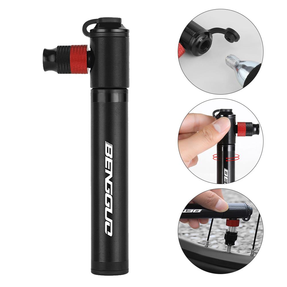 110PSI Mini Bike Pump Aluminum Alloy Bike Tire Pump Fits Presta and Schrader Bicycle Hand Pump MTB Road Bicycle CO2 Air Pump