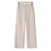 Women's Elastic Waist Fleece-Lined Straight-Leg Pants