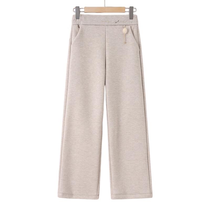 Women's Elastic Waist Fleece-Lined Straight-Leg Pants