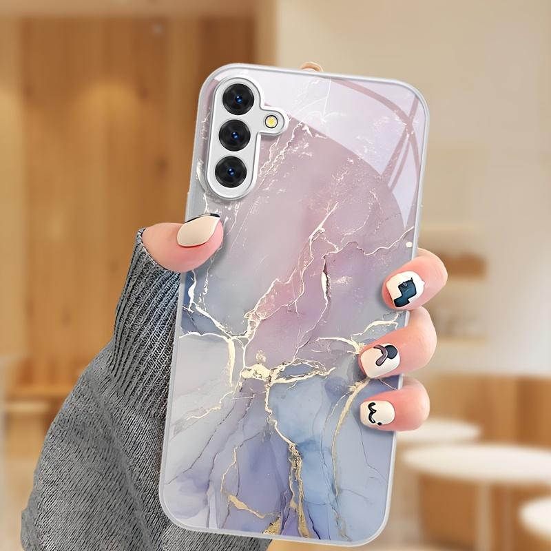 Dreamy texture electroplated glass phone case suitable for Samsung Galaxy S26 S25 S24 S23 S22 S20 S11S10 FE/Ultra/Plus anti drop