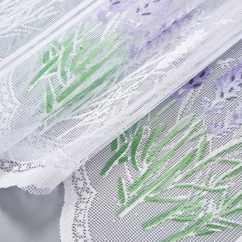 1Pc Window Drapes Kitchen Valance European Style Floating Sheer White Lace Curtains Window Drapes Cafe