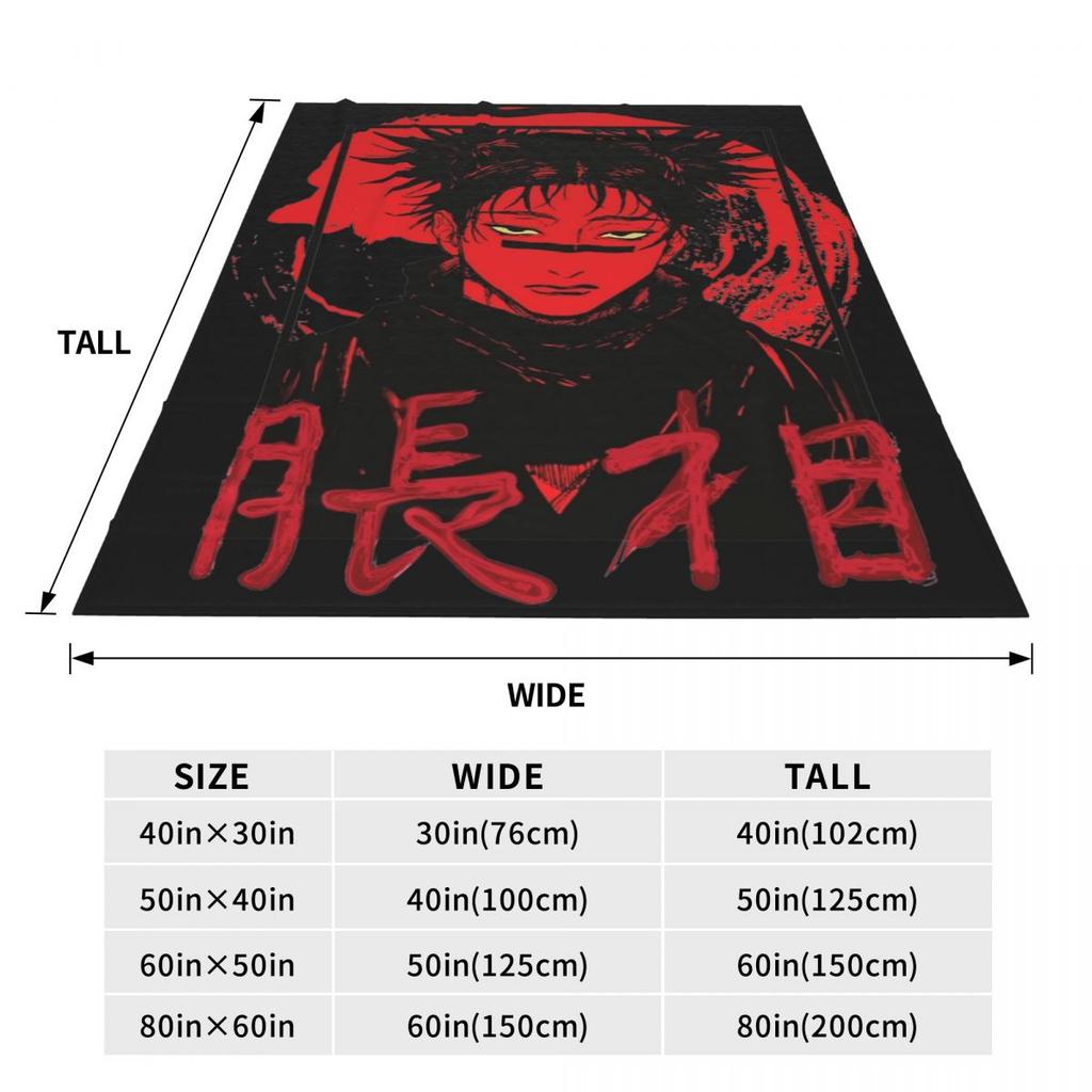 Gemütliche Choso JJk Manga Jujutsu Kaisen Decke Merch Bettwäsche Dekorative Rote Blutdecke Überwurf Ultra-Weiches Flanell für das Büro