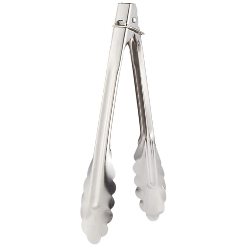TKG Corporation All-Purpose Tongs with Ring Stopper, Small, 18-0 Stainless Steel, BTV433