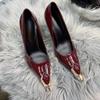Fashion Black Golden Patchwork Women Sandals High Heel Patent Leather Square Toe Slip On Stiletto Cover Heel Luxury Summer Dress Shoes