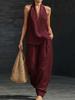 New Windbreaker Loose Oversized Shoulder Set Women's Summer Casual Wide Leg Pants Two Piece Outfit Fashion Trendy Style
