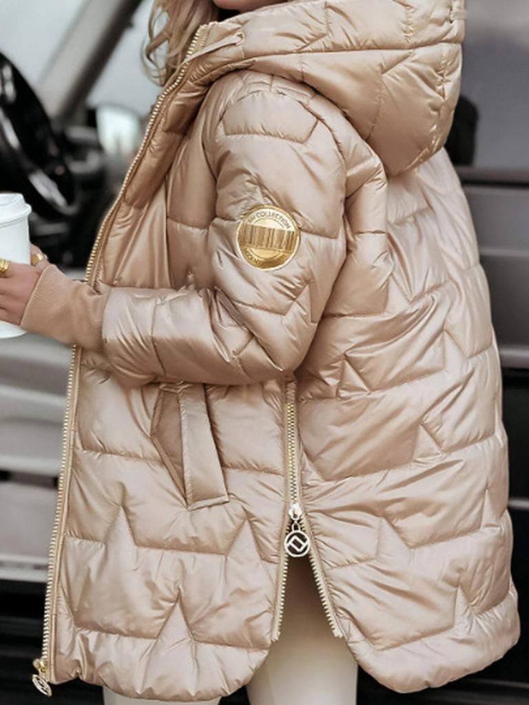 Winter New Zip-Up Hooded Cotton Jacket with Three Zippers