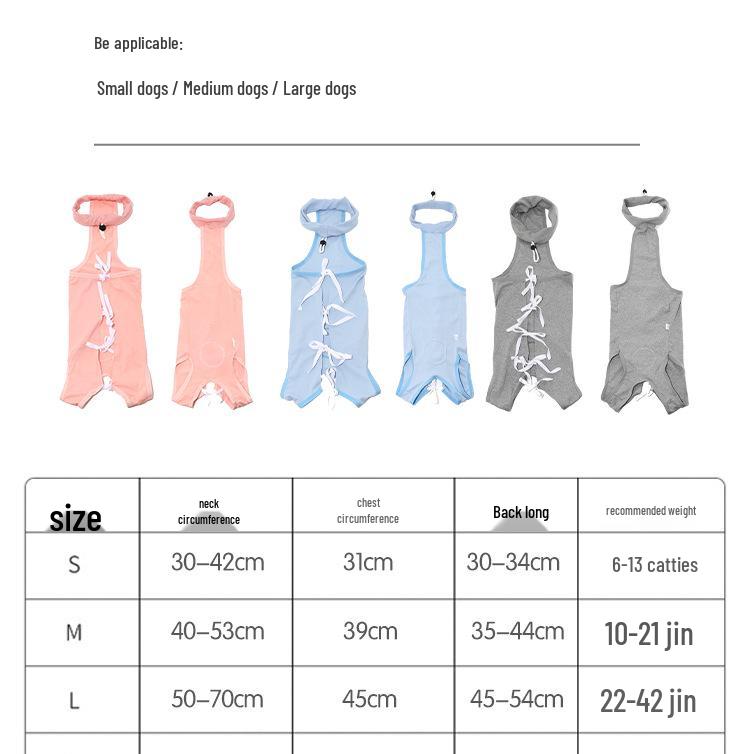 New Style Dog Sterilization Suit: Breathable, Anti-Licking, High-Elastic Recovery Suit with Simple Tie-Up Design