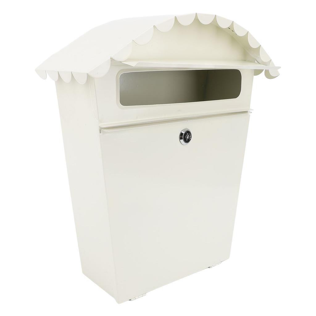 Iron Mailbox Vintage Rainproof Post Box Decorative Home Office Desk Decoration with Lock for