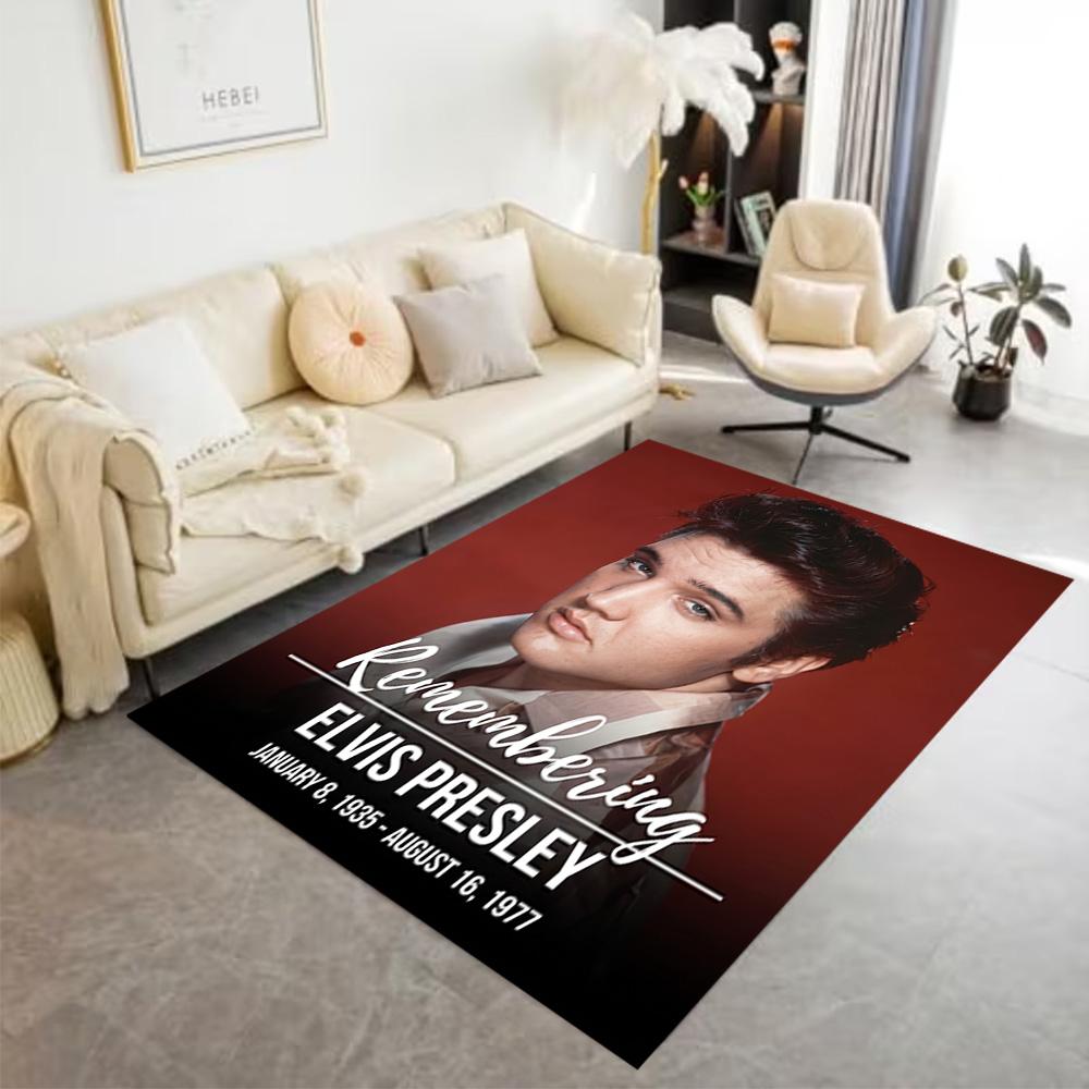 Elvis Presley Guitar Performance Floor Rug Office Rug Design for Hallway Decorate room Kitchen Bedrooms Antislip Carpet Anime Office Decor