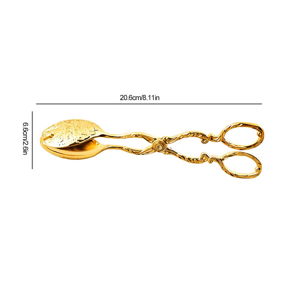 Vintage Bread Tongs Salad Cake Buffet Clip Kitchen Utensil (Spoon Fork Gold)