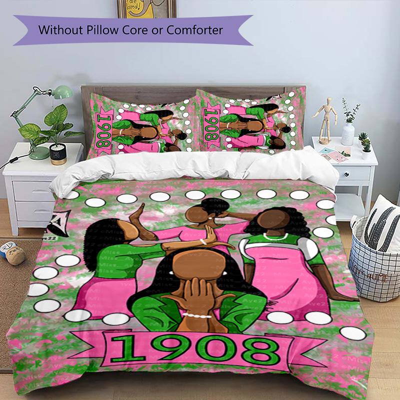 3pcs AKA Logo5 Pattern Bedding Set Duvet Cover Set Includes Duvet Cover &pillowcases, Perfect All Season Bedroom Decoration & Gift